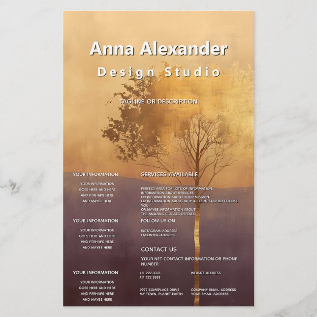 Standing Light | Tree Minimal Design  Flyer (Front)