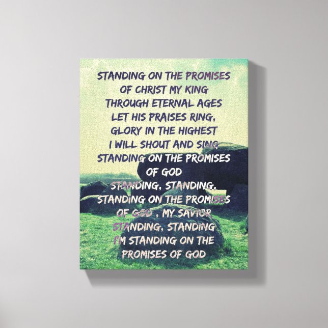 Standing on the Promises of God lyrics Canvas Print (Front)