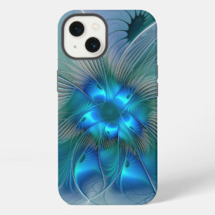 Standing Ovations, Abstract Blue Turquoise Fractal iPhone 13 Case