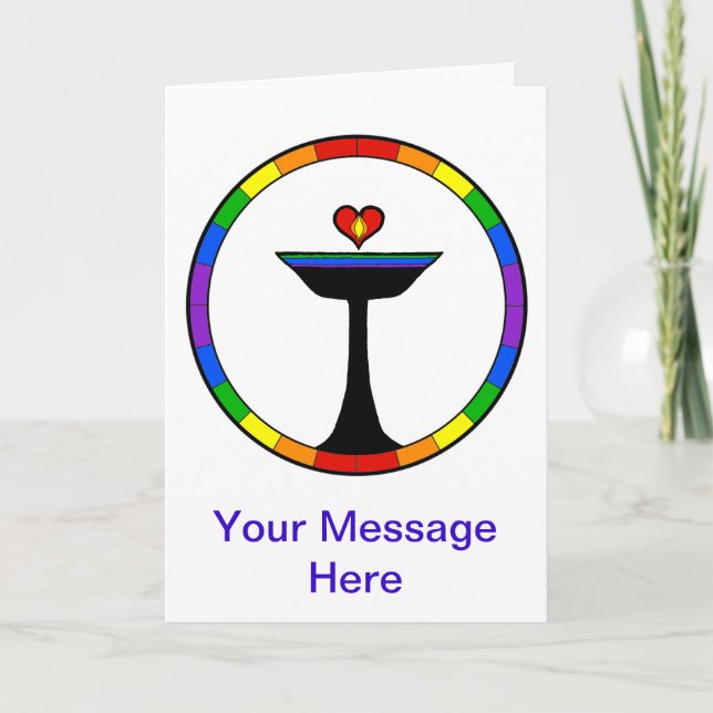 Standing Rainbow Chalice Customizable Note Card (Front)