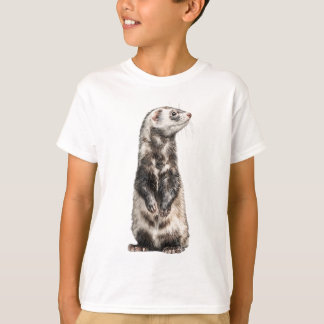 Standing Stoic Ferret Portrait Kids T-Shirt