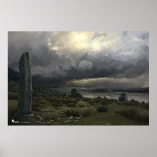 Standing Stone near Oban in Scotland - poster