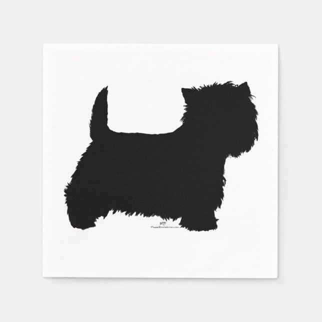Standing Westie Silhouette Napkin (Front)