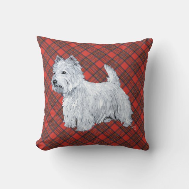 Standing Westie Throw Pillow (Front)