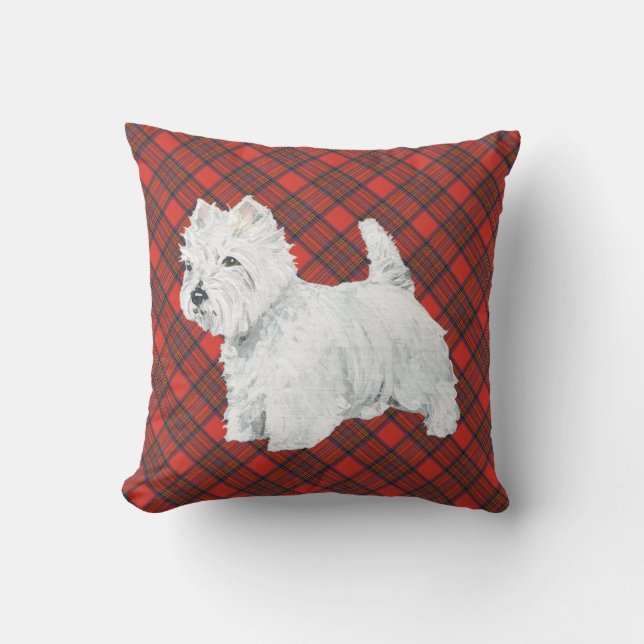 Standing Westie Throw Pillow (Front)