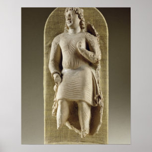 Standing youth or Maitreya, Gandhara (stucco) Poster