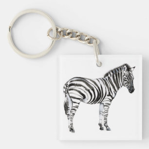 Standing Zebra Keychain