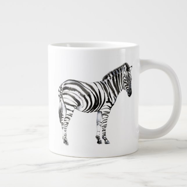 Standing Zebra Large Coffee Mug (Right)