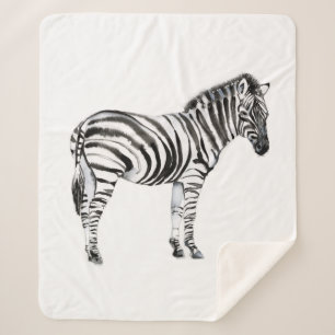 Standing Zebra Sherpa Blanket