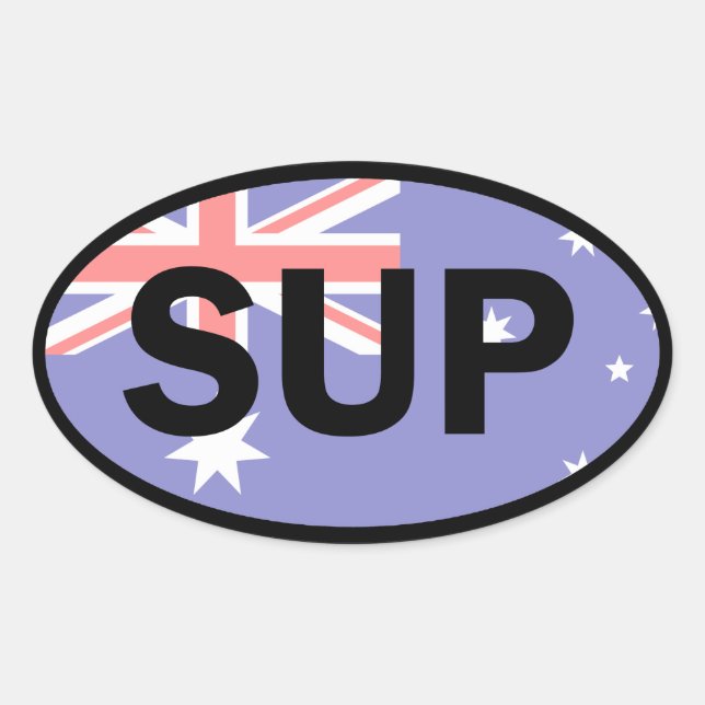 Standup Paddleboard Australia Flag Oval Sticker (Front)