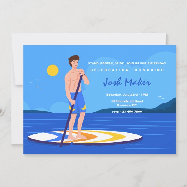 Standup Paddleboard Invitation (Front)