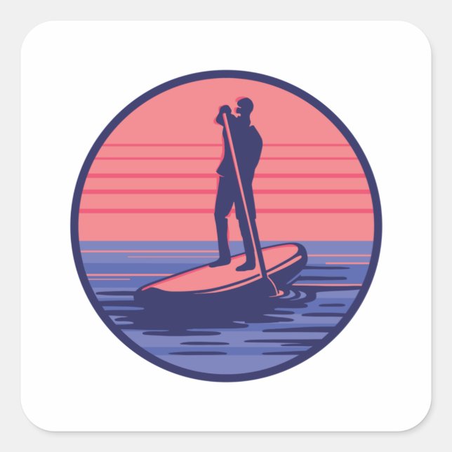 STANDUP PADDLEBOARDING SQUARE STICKER (Front)