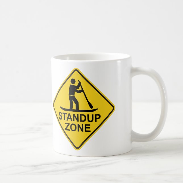 Standup Paddleboarding Zone Road Sign Coffee Mug (Right)