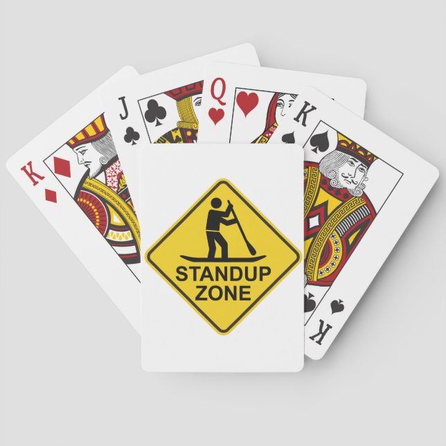 Standup Paddleboarding Zone Road Sign Playing Cards (Back)