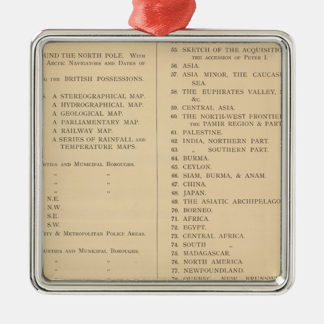 Stanford's London atlas of universal geography Metal Ornament (Front)