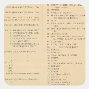 Stanford's London atlas of universal geography Square Sticker