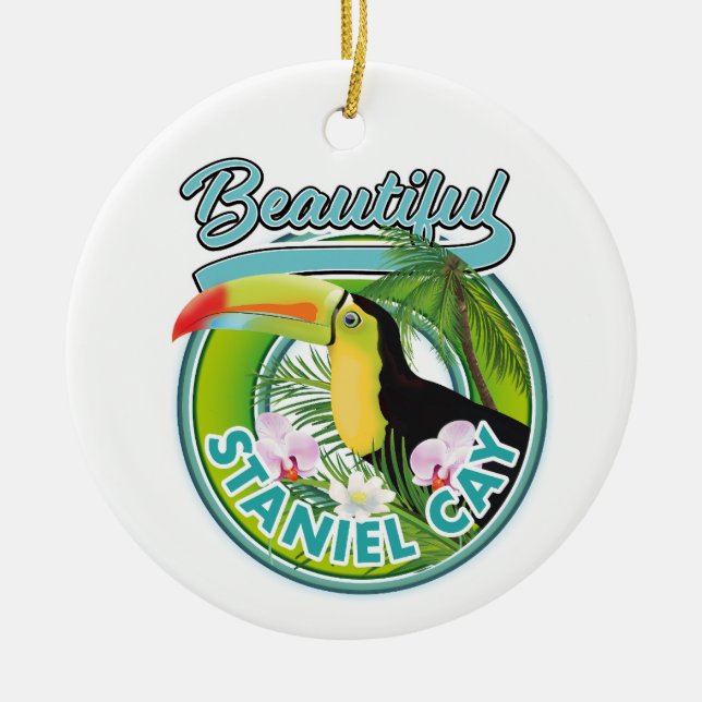 Staniel Cay travel logo Ceramic Ornament (Front)