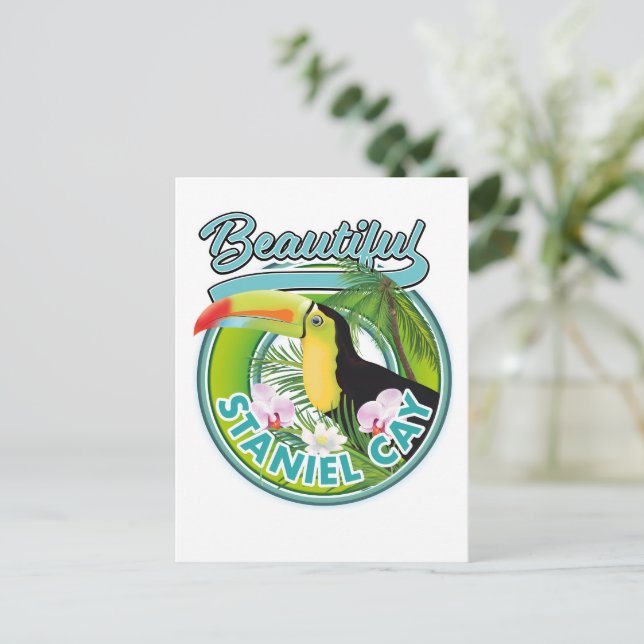 Staniel Cay travel logo Postcard (Standing Front)