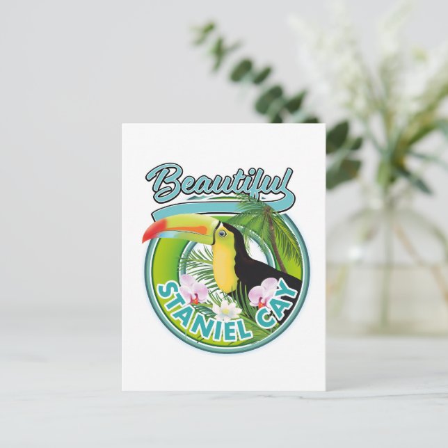 Staniel Cay travel logo Postcard (Standing Front)