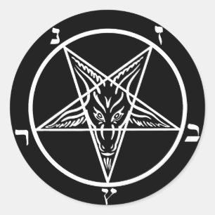 Stanique en métal noir Baphomet stickers
