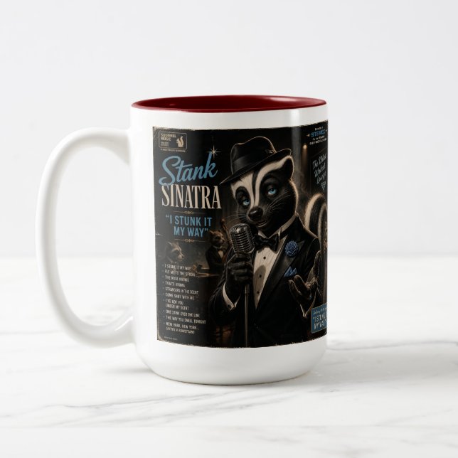 Stank Sinatra Album: a Parody Two-Tone Coffee Mug (Left)