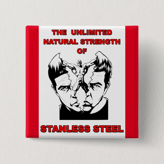 Stanless Steel 2 Inch Square Button (Front)