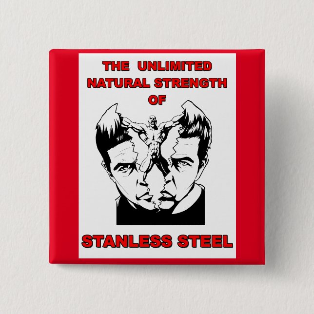 Stanless Steel 2 Inch Square Button (Front)