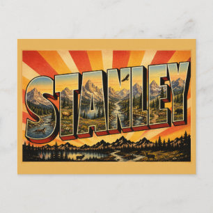 Stanley Idaho Alpine Peaks River Valley Art Postcard