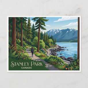 Stanley Park Seawall Vancouver Canada Postcard
