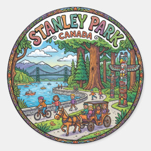 Stanley Park, Vancouver Canada Classic Round Sticker