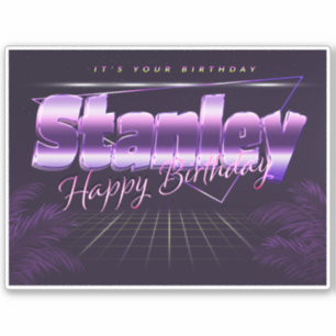 Stanley Prénom lila retro Sticker