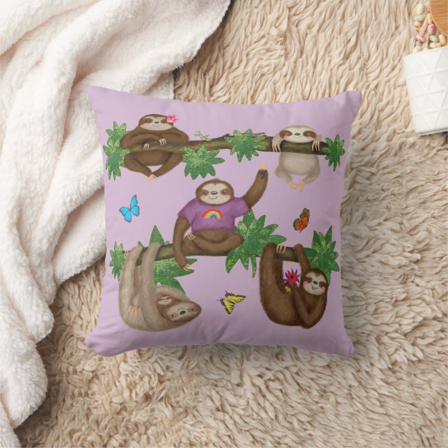 Stanley Sloth & amis coussin pourpre (Couverture)