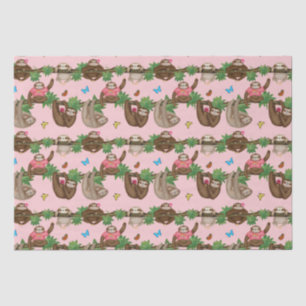 Stanley Sloth & friends pink tissue paper