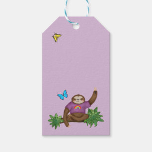 Stanley Sloth & friends purple gift tag