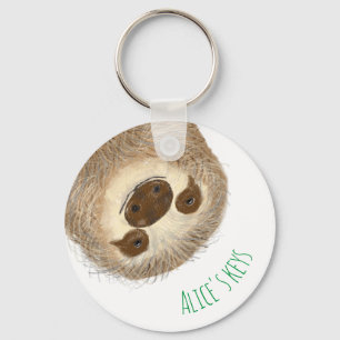 Stanley sloth personalised key ring