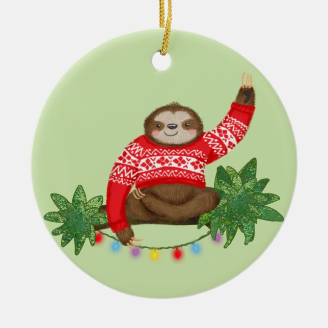 Stanley Sloth personnalisées ornement d'arbre de N (Devant)