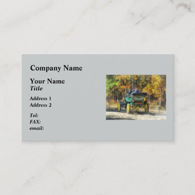 Stanley Steamer Automobile Business Card (Front)