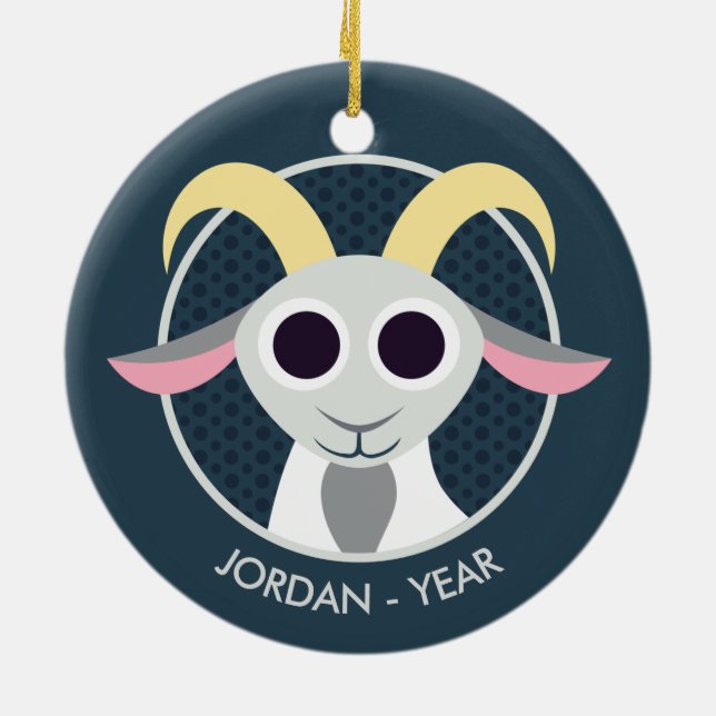 Stanley the Goat Ceramic Ornament (Back)