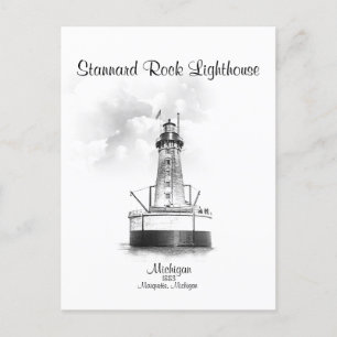 Stannard Rock Lighthouse - Michigan Postcard