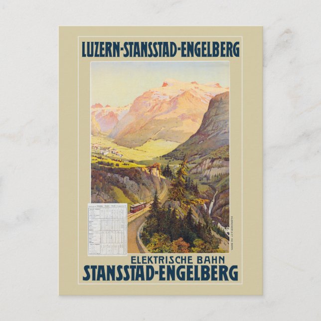 Stansstad-Engelberg Vintage Poster 1910 Postcard (Front)