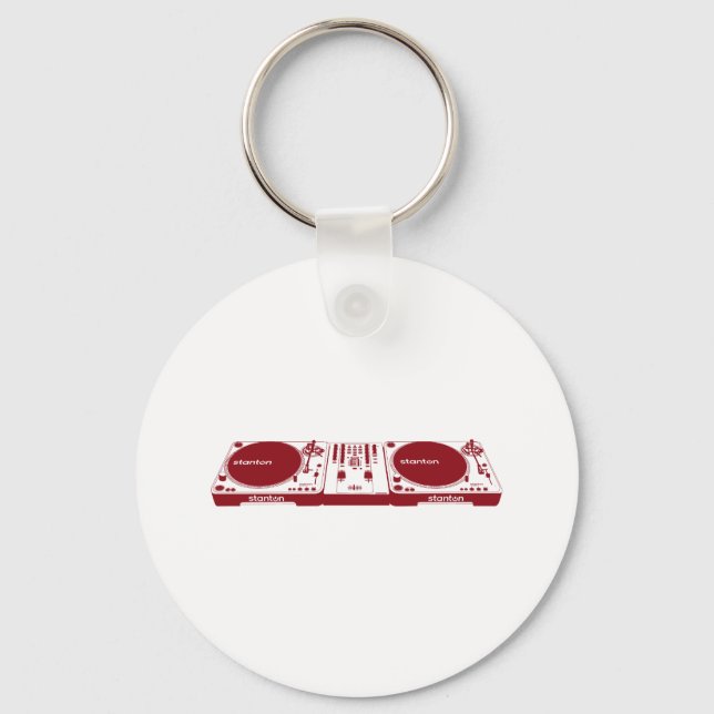 Stanton DJ Setup - Disk Jockey Music DJing Deck Keychain (Front)