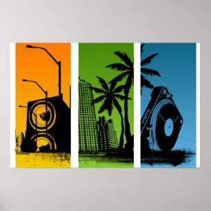 Stanton Turntable City Poster - DJ Disc Jockey