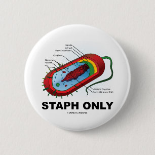 Staph Only (Prokaryote Health Medicine Humour) 2 Inch Round Button