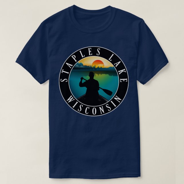 Staples Lake Wisconsin Canoeing T-Shirt (Design Front)