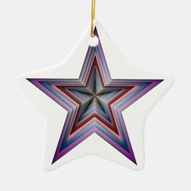 star abstract geometric art ceramic ornament (Front)