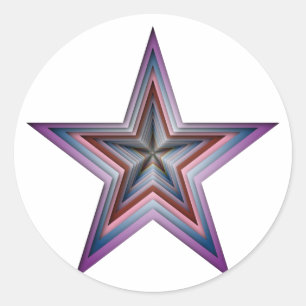 star abstract geometric art classic round sticker
