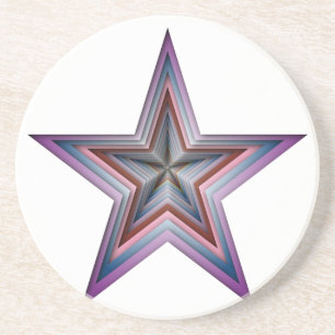 star abstract geometric art coaster