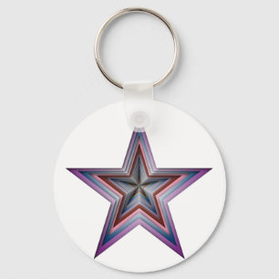 star abstract geometric art keychain