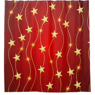 Star Adorned Ruby Red Pattern 