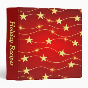 Star Adorned Ruby Red Pattern Add Text Binder